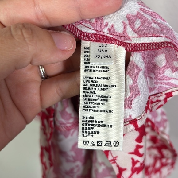 NWT Free People Red Cream Floral Deep Vneck Midi Dress size 2 - Picture 6 of 15